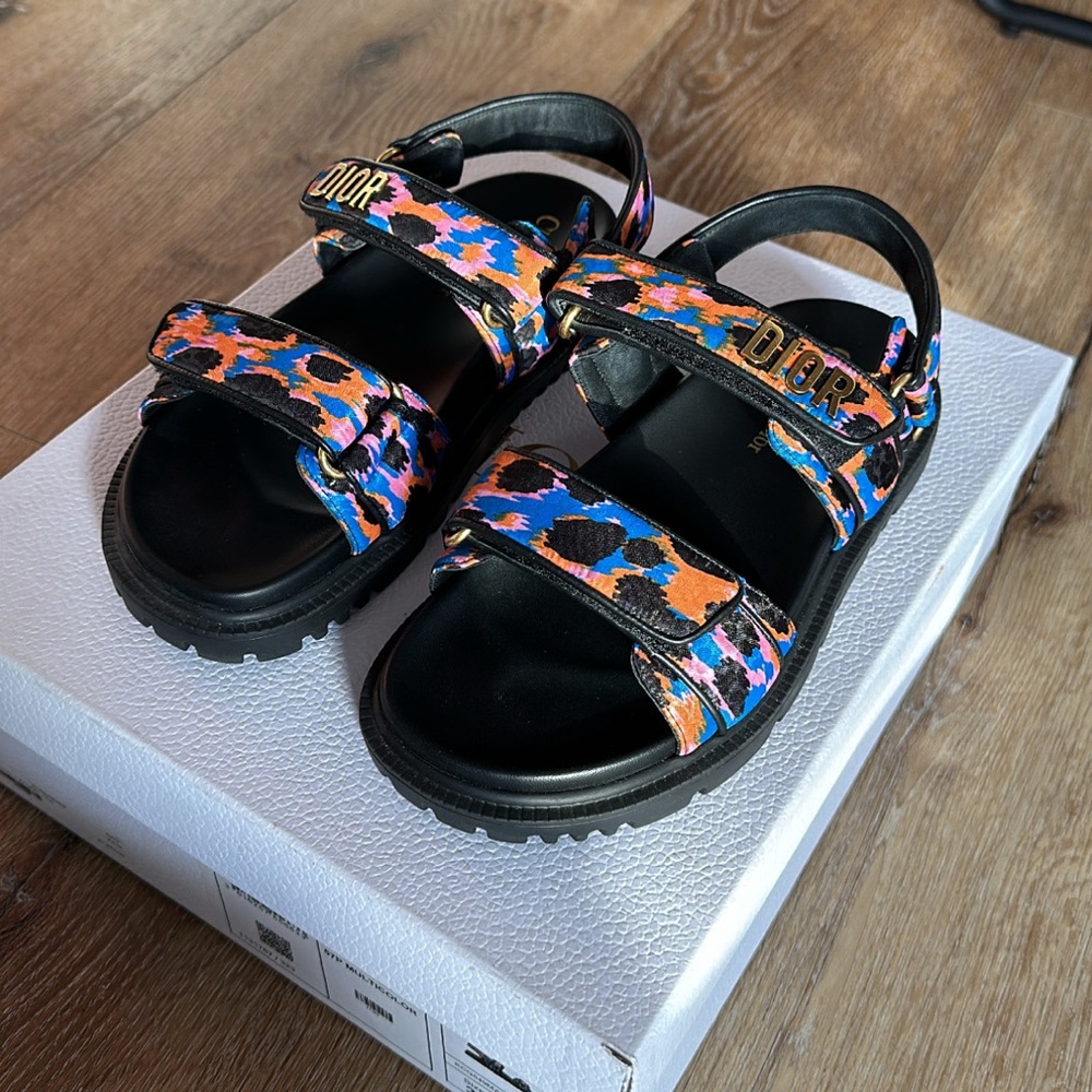 Christian Dior Satin Printed Sandals - Picture 4 of 5